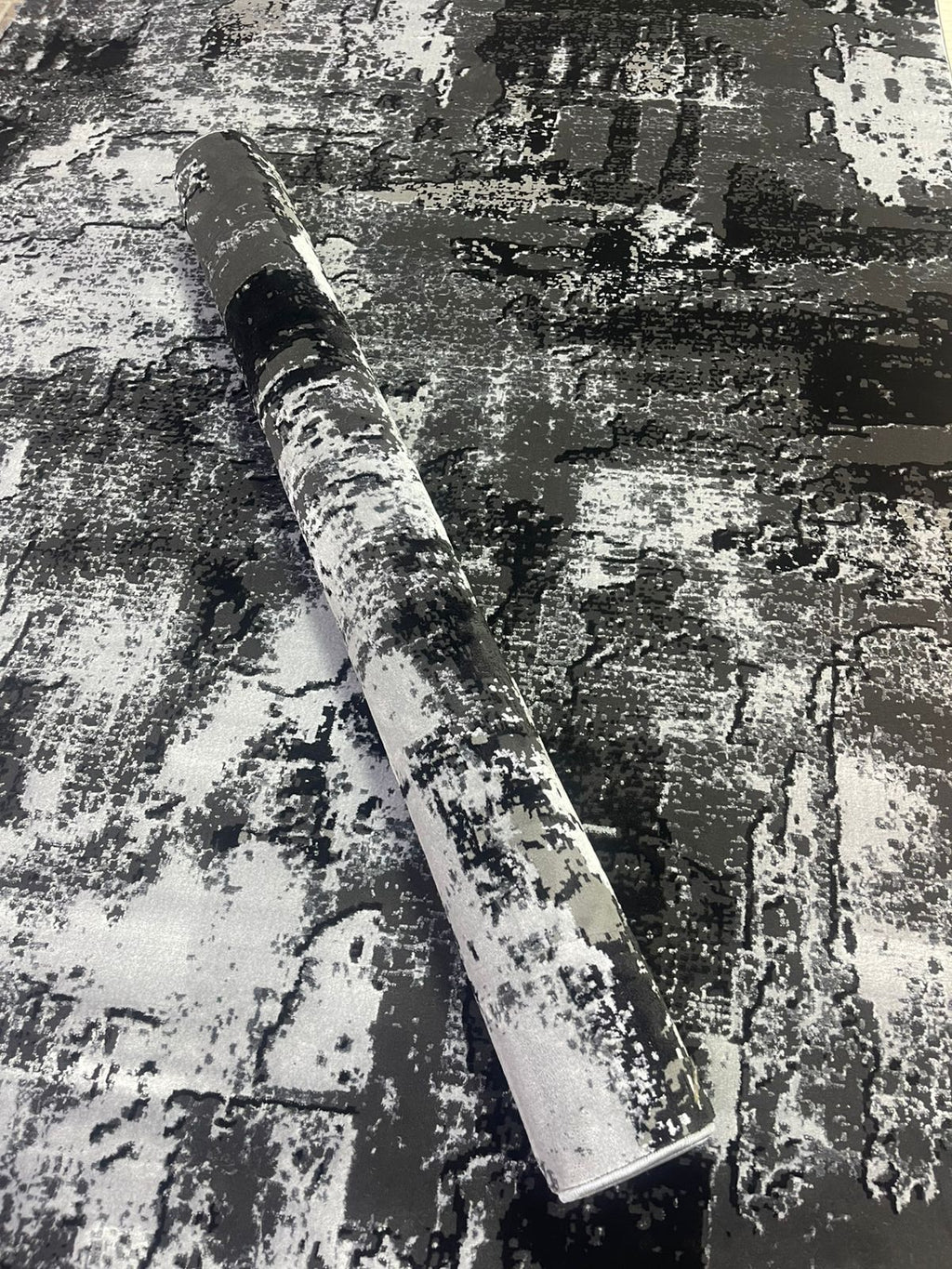 Modern Grey Black Shadow Rug